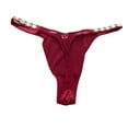 thumbnail image 2 of Victoria's Secret Dream Angels Bejeweled Strap Satin Thong Panty Claret Red Size X-Small NWT, 2 of 2