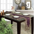 thumbnail image 7 of Gold Lace Plum Doilies Set of 4 - Round Placemats European Embroidery for Fall Autumn Thanksgiving Season Dining Table Home Decor Wedding - 15 inches - The Granada Collection, 7 of 7