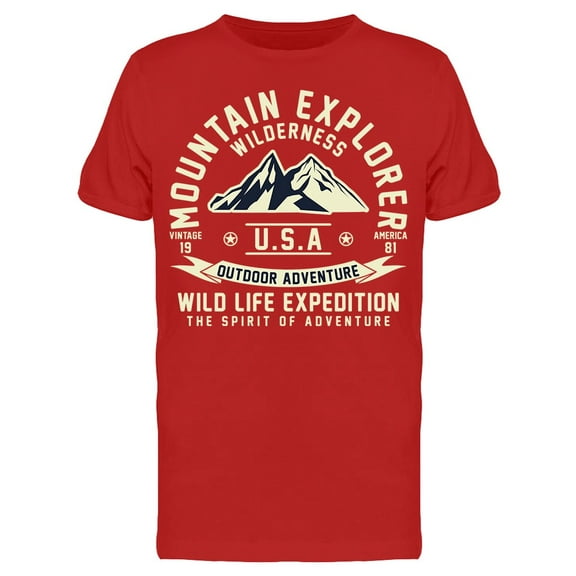 Mountain Explorer Wilderness Art T-Shirt Men -Image by Shutterstock, Male 3X-Large