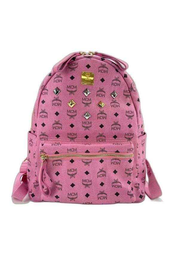 Pre-Owned MCM Visetos Studded Leather Backpack, Pink