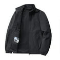 thumbnail image 7 of Men's Baseball Jacket Lightweight Outdoor Casual Solid Color Hoodless Hiking Jogging Sport Workwear Jackets, 7 of 7
