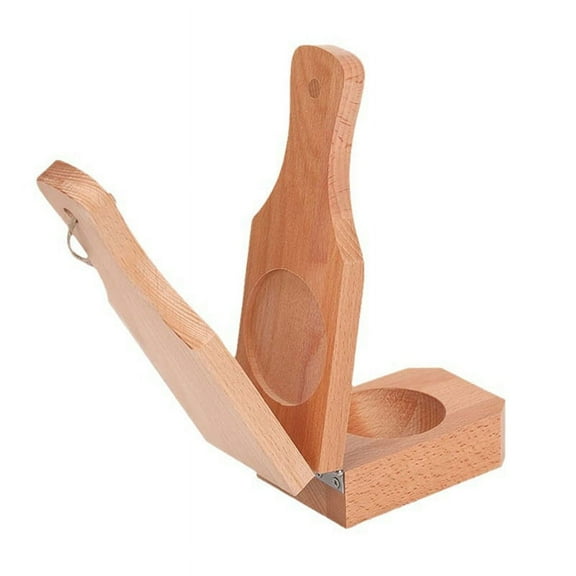 Wooden Tostonera Plantain with Handle,2 in 1 Wood Reusable Plantain Smasher,Portable Plantain