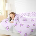 thumbnail image 4 of Feelyou Dreamy Flower Floral Full Size Comforter Sets, Romantic Purple Rose Bedding Comforter Set, Teens Boys Girls Kids Reversible Bedding Sets, Microfiber Bedroom Decor, 3pcs, 4 of 8