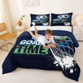 thumbnail image 3 of Manfei Football Sport Themd Full Size Comforter Sets For Boys,Soccer Games Bedding Comforter Set,Navy Green White,Navy Blue Reversible,3-Piece,1 Comforter and 2 Pillowcases, 3 of 8