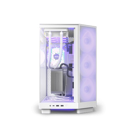 NZXT - H6 Flow RGB ATX Mid-Tower Case with Dual Chamber - White