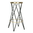 thumbnail image 3 of SAFAVIEH Hester Mid-Century Retro Round Top Bar Stool, Black/Gold, 3 of 7