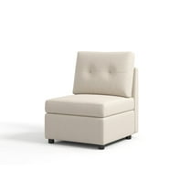 LINSY HOME Armless Chair, RUBIK III Middle Modular Sectional Sofa Couch, Beige