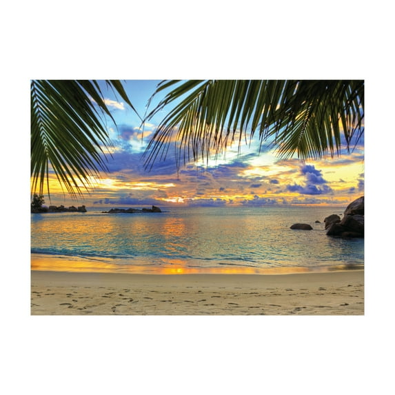 Ambesonne Tropical Jigsaw Puzzle, Exotic Beach Photo, Heirloom-Quality Fun Activity for Family Durable Cardboard, 1000 pcs, Multicolor