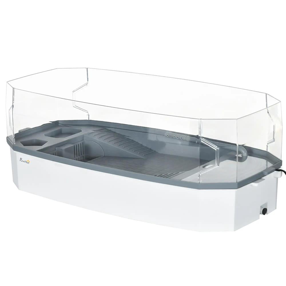Topcobe Turtle Tank Kit, Turtle Aquarium with Basking Platform, Water Pump, Filter Layer Design, Full View Visually Reptile Habitat, Indoor Outdoor Pet Shelter, Small Animal Habitat