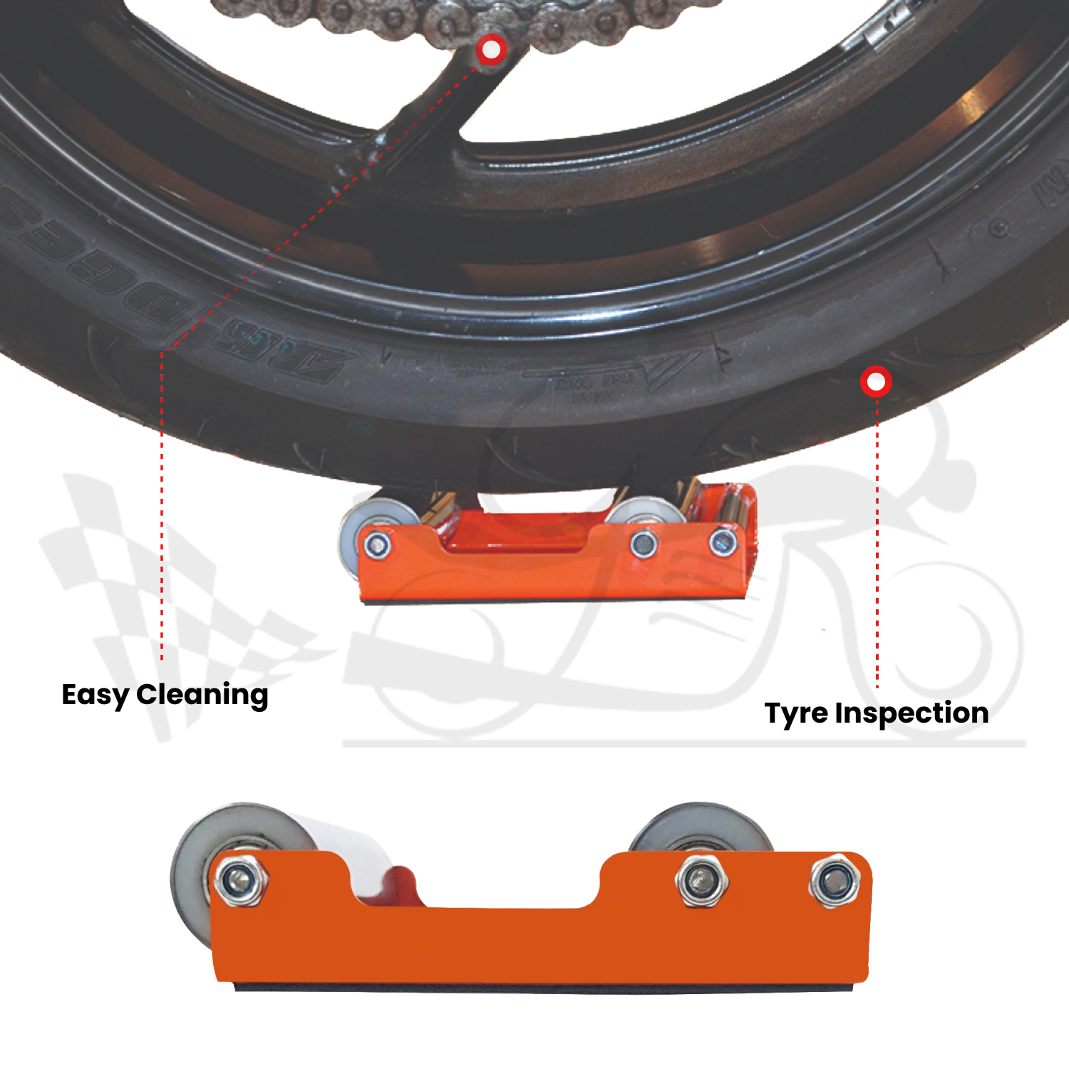 Grandbiker Universal Portable Wheel Roller for Chain Cleaning and