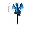 thumbnail image 3 of Outdoor Solar LED Dragon Statue Lamp, Translucent Luminous Blue Wing Gothic Dragon Ground Stake, Resin Yard Decor for Halloween Fall Party Lawn Garden Walkway Graveyard Arrangement, 3 of 7