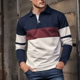 thumbnail image 5 of Zysthvn Long Sleeve Mens Shirts Casual Summer Golf Polo T-Shirts for Men Turn Down Collar Color Block Vintage Comfy Button Tops, 5 of 5