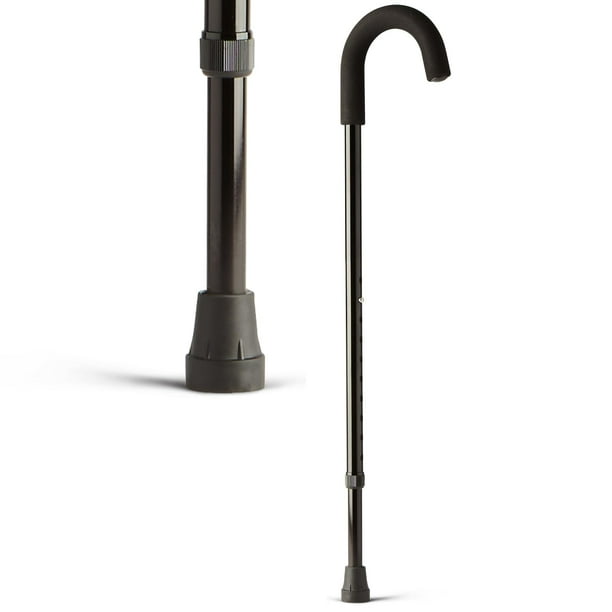 El bastón de aluminio Medline es un dispositivo de ayuda para caminar portátil y liviano que ayuda a personas mayores y adultos con el equilibrio, las lesiones de rodilla, la recuperación de cirugías