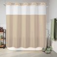 thumbnail image 6 of No Hook Shower Curtain, Pure Light Khaki Shower Curtains for Bathroom with See Through Top Window, Simple Solid Color Waterproof & Washable Bath Curtain 66"x72", 6 of 9