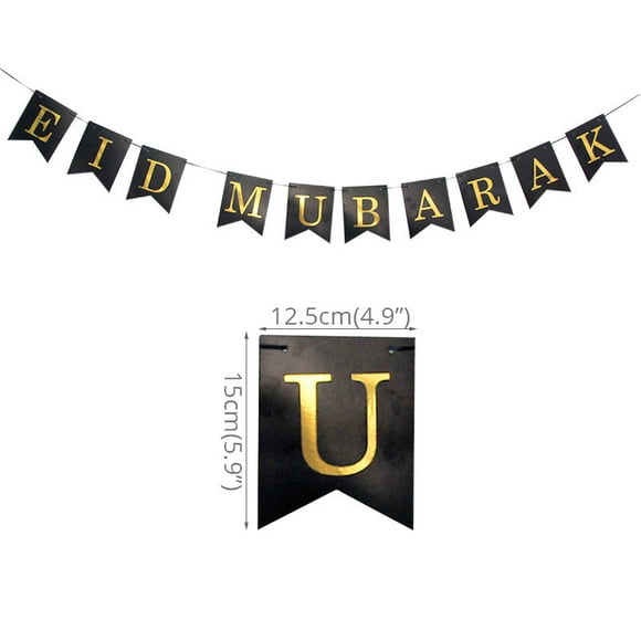 RKSTN Fall Decorations for Home 1 Pcs Ramadan Mubarak Banner Decoration Shining Star Lantern Ramadan Garland Sign Eid Mubarak Banner Hanging Swirls Streamer Bunting Banner For Mantle Fire Decorations