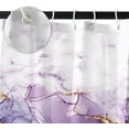 thumbnail image 5 of 72x72 Inch Purple Marble Shower Curtain for Bathroom Abstract Lavender Purple Gradient Gold Texture Fabric Shower Curtains Modern Luxury Aesthetic Ink Art Bath Curtain Polyester with Hooks, 5 of 6