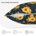thumbnail image 3 of KLL Blue Striped Sunflower A Decorative Throw Pillow Covers Velvet Soft for Couch Sofa Bedroom Living Room Outdoor (No pillow core)- 20"x20", 3 of 5