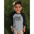 thumbnail image 3 of 5th Birthday Gift For 5 Year Old Child 3/4 Sleeve Baseball Jersey Toddler Shirt 4T Red, 3 of 5