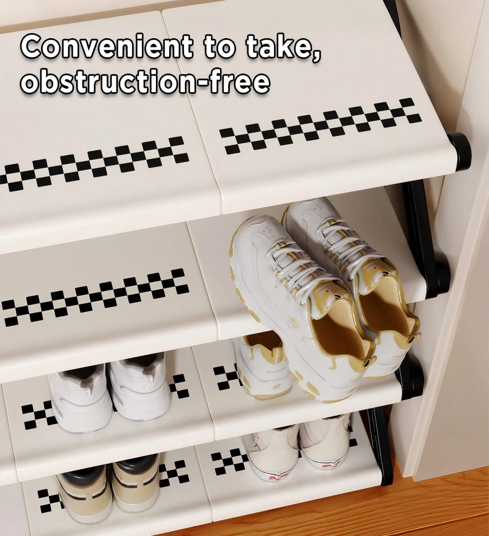 Joybos 5-Tier Folding Shoe Rack, No-Install, Portable Shoe Organizer for Family - Entryway/Closet/Bedroom