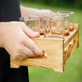 thumbnail image 4 of Estante de vino de madera maciza creativo, bandeja de cerveza con asa, portavasos de café, bar, fiesta, soporte de madera para vasos de licor, 4 of 5