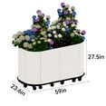 thumbnail image 5 of Riedhoff 59x23.6x27.5in Galvanized Metal Raised Garden Bed with Wheels & Water Reservoir,White, 5 of 7