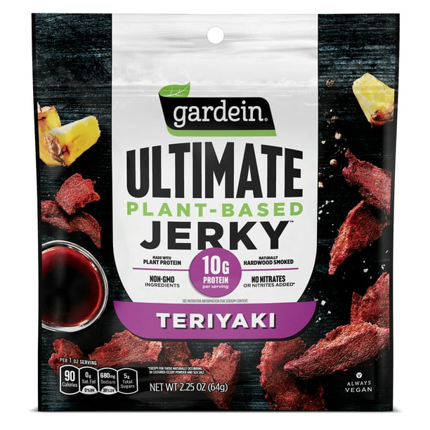 Gardein Ultimate PlantBased Jerky, Teriyaki, Vegan, 2.5 oz. Walmart