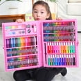 thumbnail image 3 of Pink 150 Piece Art Set For Kids Watercolor Brush Board Color Pen Painting Kit Children Drawing, 3 of 5