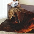 thumbnail image 6 of Honeii Cool Flame Lion A Print Fleece Blanket - Throw Blanket for Bed, Sofa, Couch, Camping, and Travel , Microplush Ultra Soft Warm Blanket-80"x60", 6 of 7