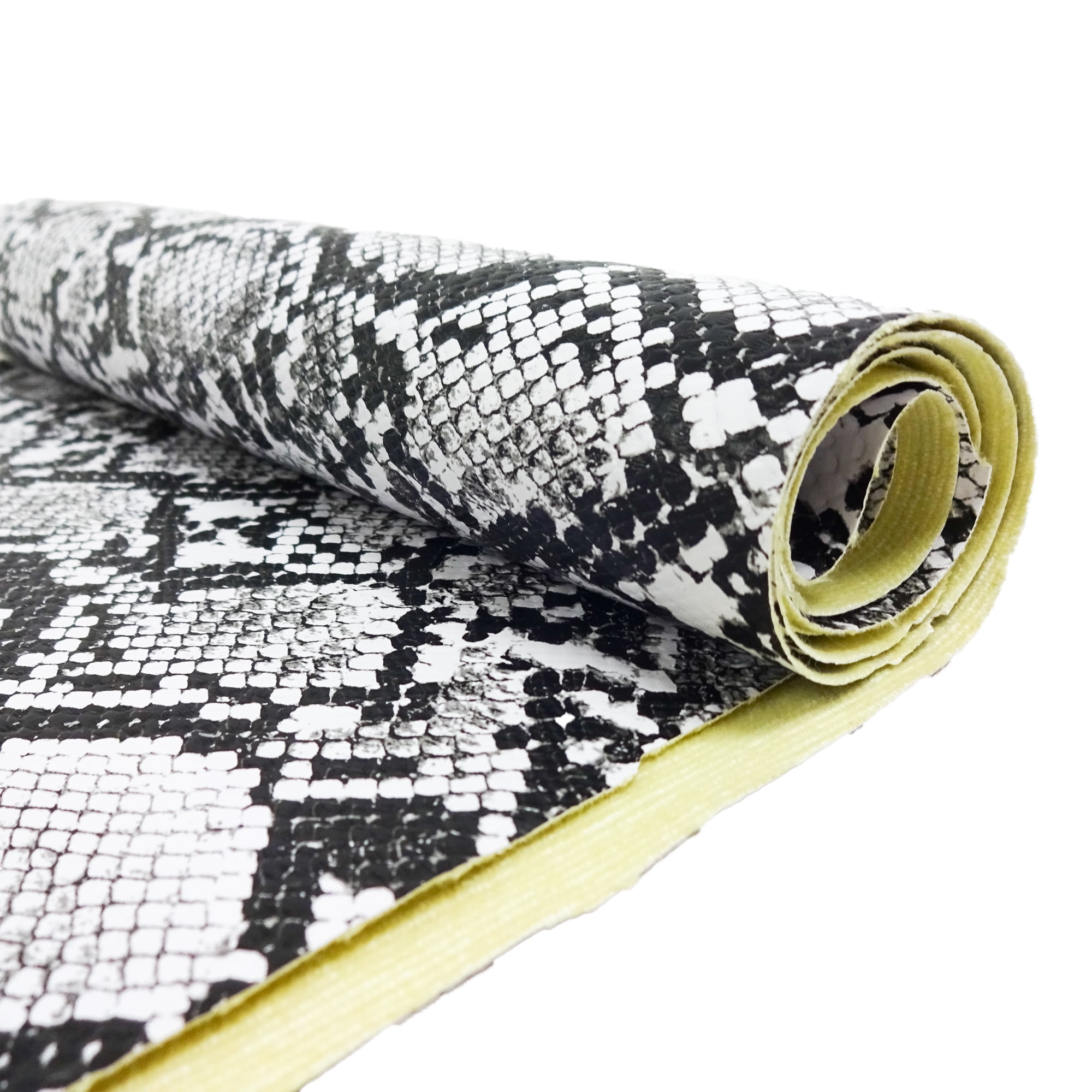 Shason Textile 54" x 8 Yards 100% Polyester Faux Snake Leather Apparel, White