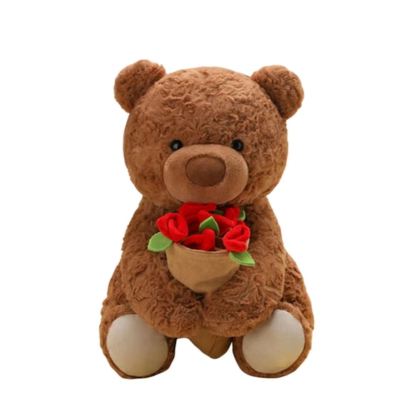 Cute Teddy Bear Plush Toy with Red Rose, Adorable Gift for Valentine's Day, Anniversaries, and Special Occasions, Love Messenger for All Hearts
