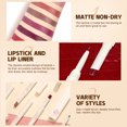 thumbnail image 5 of QIBEST 2 en 1 lápiz labial mate delineador de labios impermeable maquillaje tinte de contorno Sexy rojo delineador de labios de larga duración lápiz cosmético, 5 of 5