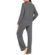 yievot Women's Pajamas Sets Single-breasted Sleepwear Autumn Winter Long Sleeve Pajama Pants Two-piece Set - image 4 of 5