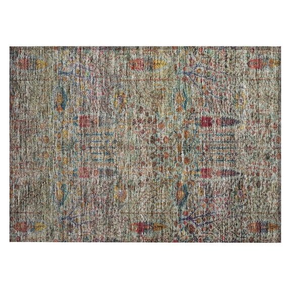 Dalyn Rugs Machine Washable Indoor/Outdoor Chantille ACN2053 Green 1'8" x 2'6" Rug