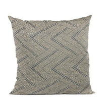 Plutus 24" x 24" Triangle Chevron Luxury Throw Pillow in Blue