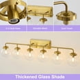 thumbnail image 4 of Deyidn 6-Light Gold Bathroom Vanity Light with Clear Globe Glass Shade Modern Bathroom Wall E12 Bulb, 4 of 10
