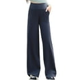 thumbnail image 2 of Tween Girls Pants High Waist Wide Leg Long Pants Pocket Straight Leg High Elastic Sports Yoga Trousers Active Girls Clothing Grey Size 11-12T, 2 of 6