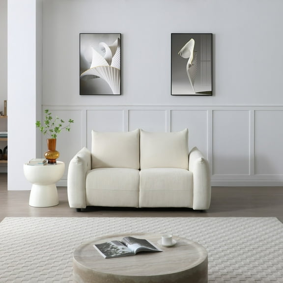 CKEASEAN Power Lift Loveseat, with USB Charging, Sofa Power Recliner Zero Wall Home Theater Seat, Space-Saving Design, Linen Sleeper Couch for Living Room