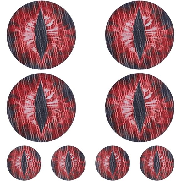 8Pcs 2 Sizes Beast Eyes Headlight Decals Red Beast Eye Headlight Decal Stickers Car Lamp Decorative Sticker Accessories for Headlamp Decoration Universal DIY Car Styling
