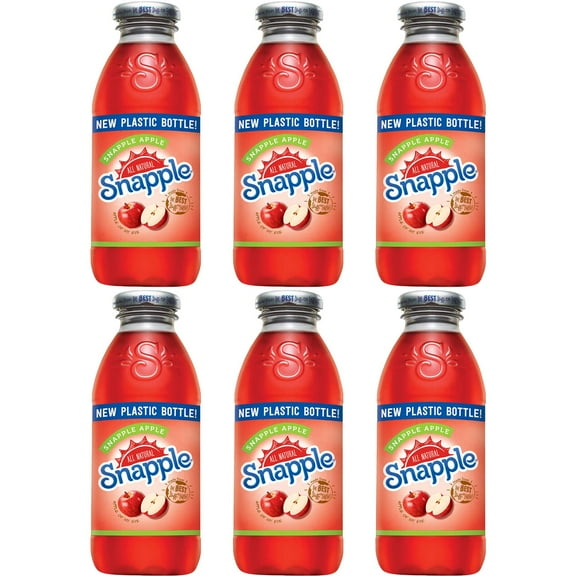 Snapple Apple, Made From The Best Stuff On Earth, All Natural, 16oz Bottle (Pack of 6, Total of 96 Fl Oz), Natural Antioxidants Family Pack