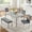 Silver grey + 6 Piece Wooden Dining Table Set with Bench + Flannelette, variant on Luckynote 6 Piece Wooden Dining Table Set, Wooden Dining Table with 4 Upholstered Chairs and Bench for 6 People, Rectangular Dining Table Set with Crystal Decoration for Kitchen, Dining Room, Silver