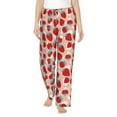 thumbnail image 2 of Goofa Red Strawberry Printed Soft Pajama Pants for Women, Wide Leg Comfy Casual Lounge Yoga Pants-Medium, 2 of 9