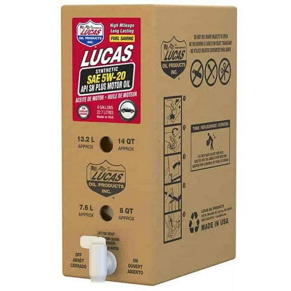 Lucas Oil 18004 6 gal Synthetic SAE 5W-20 High-Mileage Motor Oil