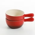 thumbnail image 2 of Crock-Pot 22oz Artisan Stoneware Soup Bowl w/ Handle, 2 Pack, Red Gradient, 2 of 5