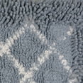 thumbnail image 3 of Gold Coast Shaggy Cotton Lattice Blue and White Bath Rug 28" x 18" Set of 2, 3 of 4