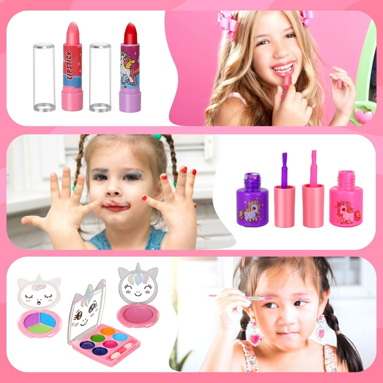 Kids Makeup Kit for Girl, Washable Kids Makeup Kit Girl Toys, Real Little  Girls Makeup Kit for Kids 4-12, Children Princess Play Makup Set, Birthday