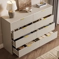 thumbnail image 2 of Furniway Beige Dresser for Bedroom, 8 Drawer Double Dresser with Gold Metal Handles, Modern Chest of Drawers for Bedroom, Living Room, Entryway and Closet, Beige, 2 of 7