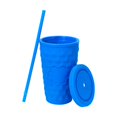 thumbnail image 4 of Paquete con 20 piezas de Vaso plástico doble pared con acabado rubber azul 10 x 16, 4 of 5