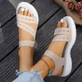 thumbnail image 4 of Walking Sandals for Women Thick Soft Sole Strappy Beach Shoes Comfortable Footbed Open Toe Lightweight Casual Summer Athletic Footwear Beige Size 9, 4 of 7