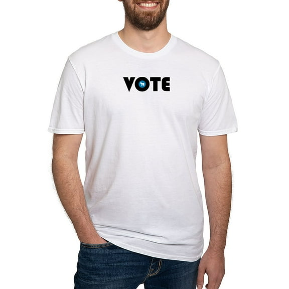 CafePress - Vote Blue Fitted T Shirt - Fitted T-Shirt, Vintage Fit Soft Cotton Tee
