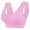 Pink, variant on Women's Leisure Sports Sleep Bra Comfort Seamless Stretchy Lace Trim Wirefree Hot Pink 2XL